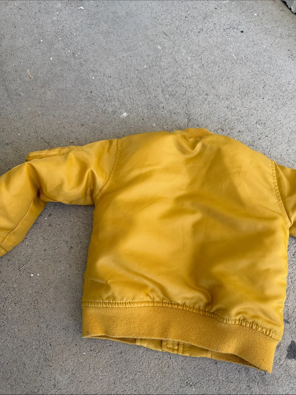 dip Yellow Kids Puffer Jacket with Patch Details